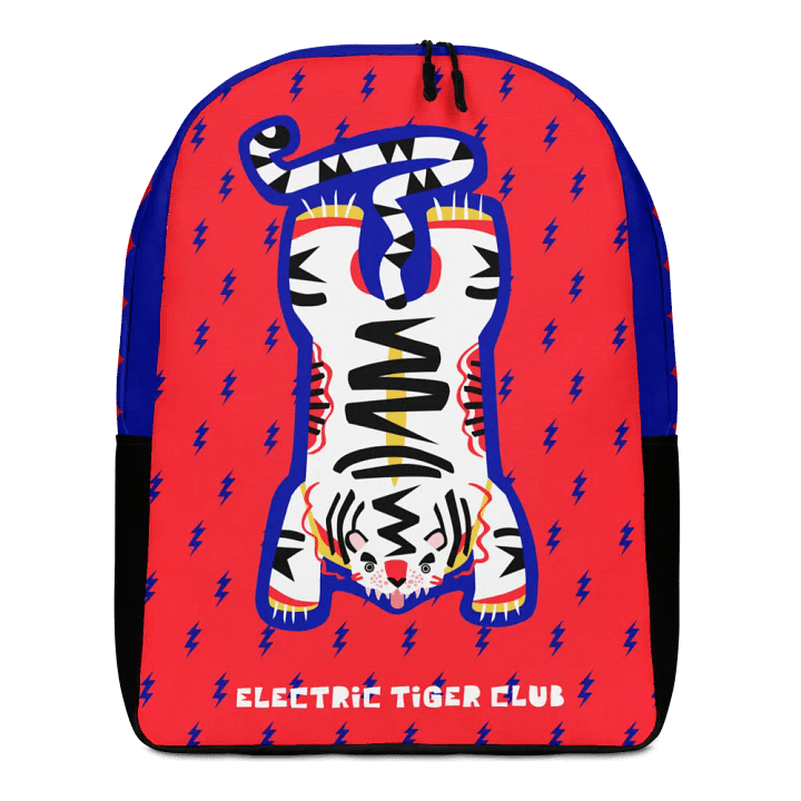 White Electric Tiger on Blue and Red - Backpack product image (1)
