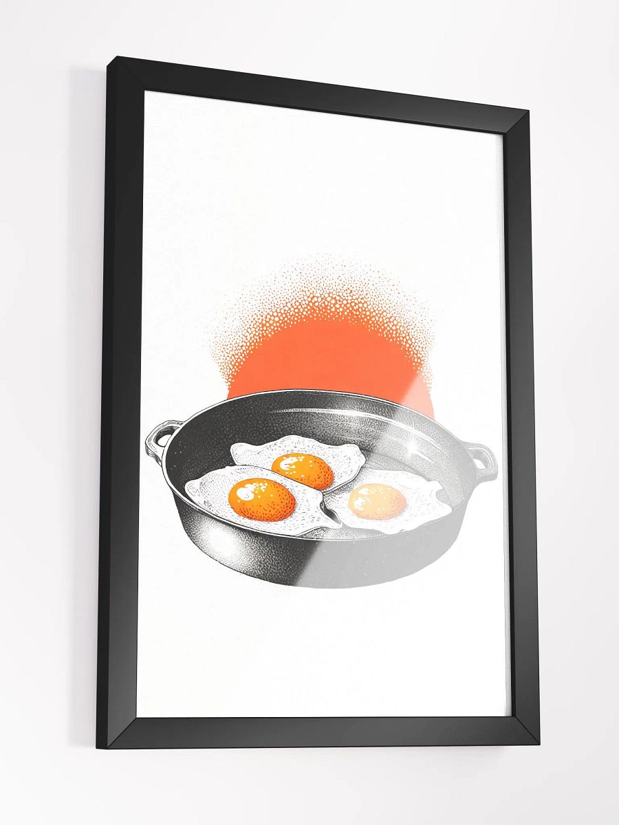 Fried eggs in a pan - illustrated in dotted raster style product image (3)