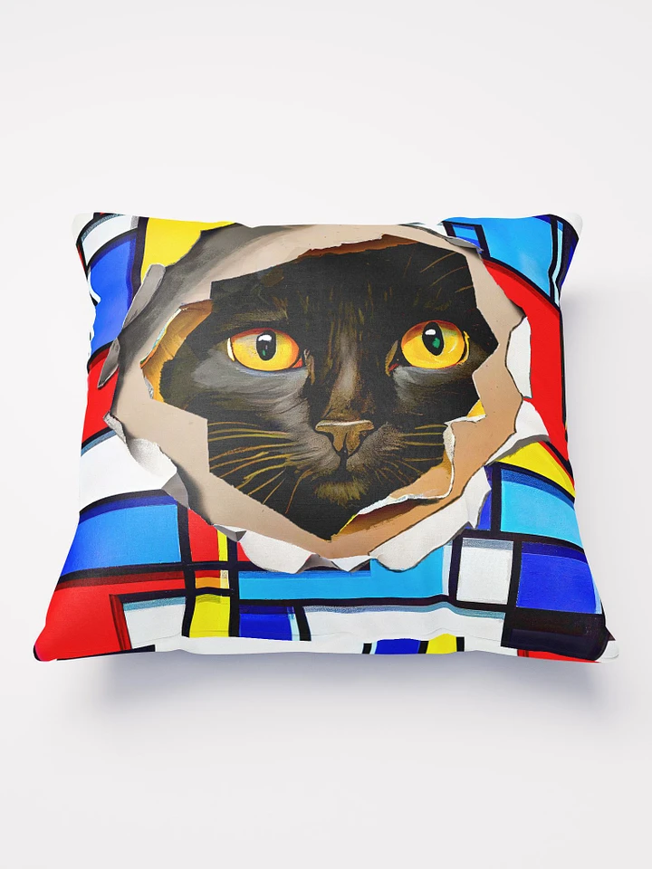 Overly Curious Black Cat Throw Pillow product image (1)
