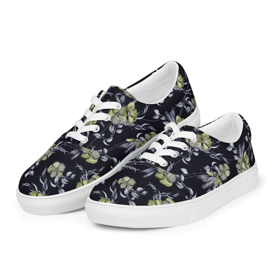 Gothic Flower | Women's Lace-Up Canvas Shoes product image (7)