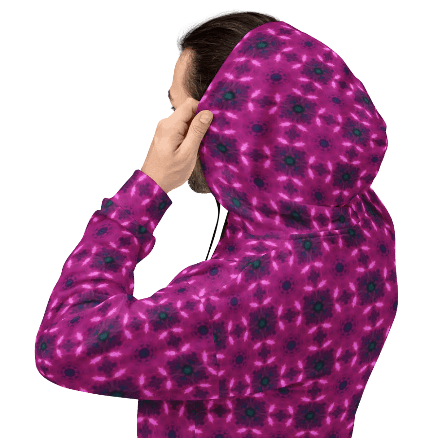 Abstract Raspberry Modern Pattern Unisex All Over Hoodie product image (4)