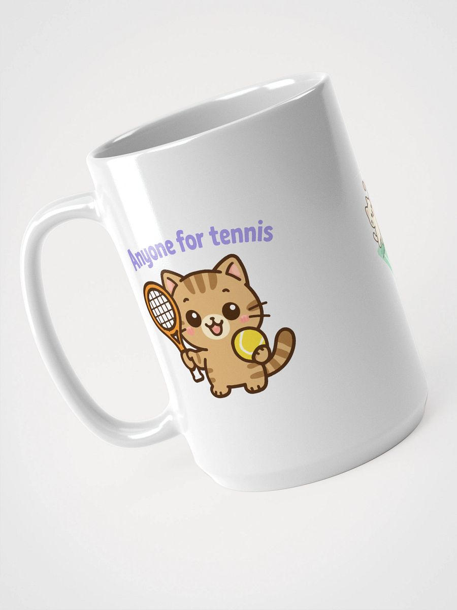 Tennis Cat White Glossy Mug product image (3)