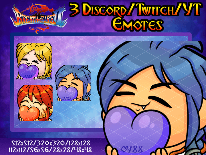Breath of Fire 2 heart emotes product image (1)