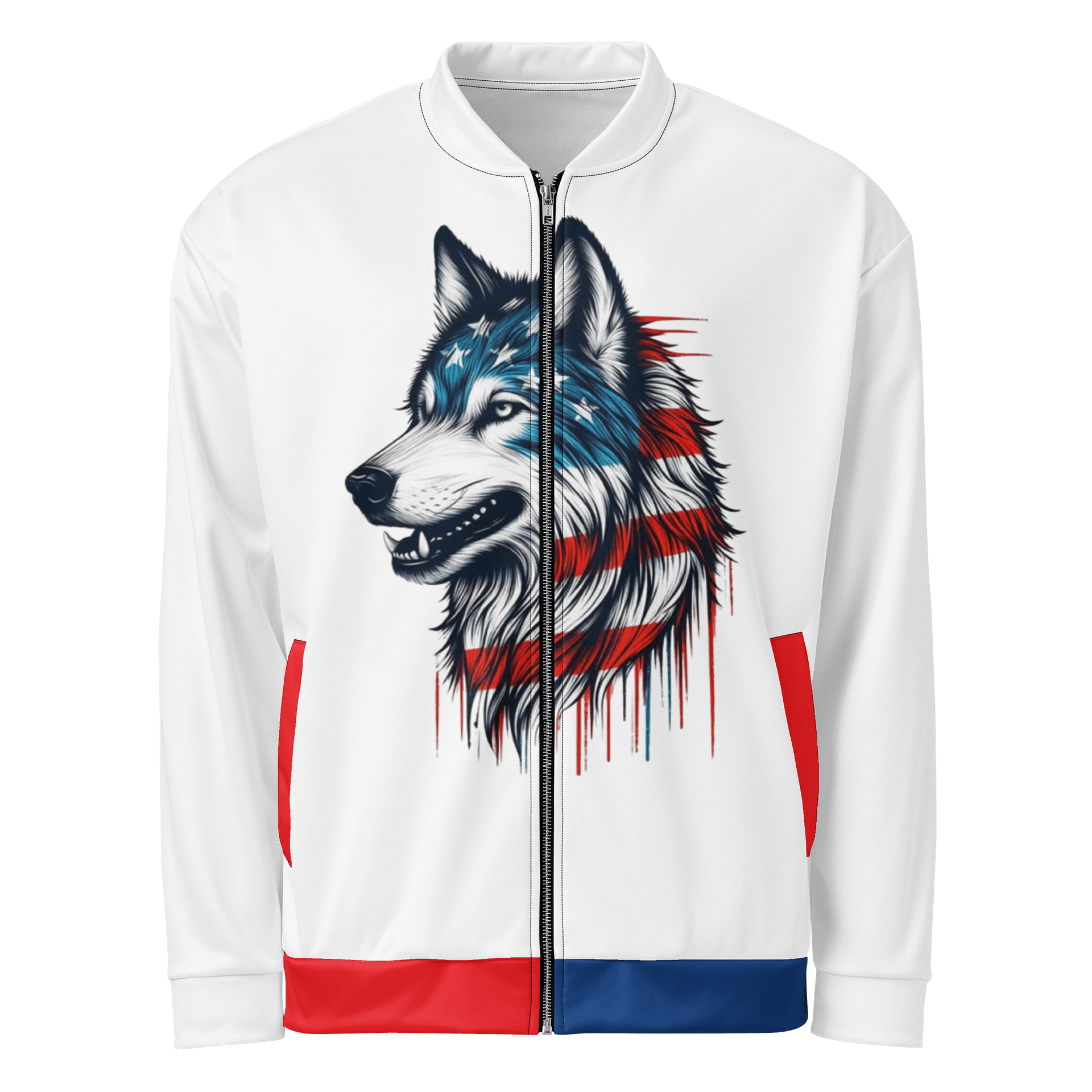 Patriotic Wolf All-Over Bomber Jacket product image (1)