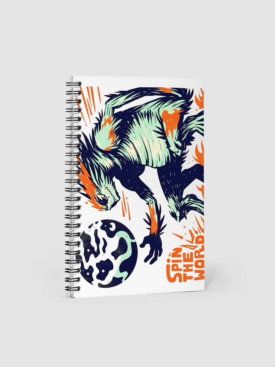 Fiery Beast Spins the World: Cosmic Art Spiral Notebook product image (1)
