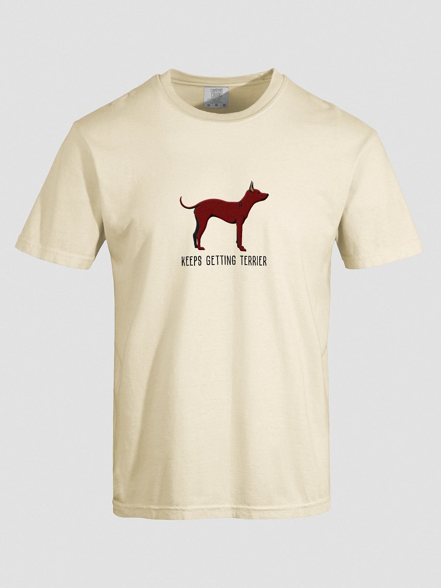 Keeps Getting Terrier T-Shirt(Embroidered) of an American Hairless Terrier(Chocolate) product image (7)