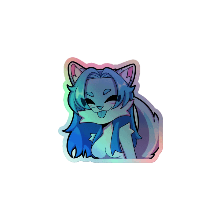 Wolfy Happy Blep Holo Sticker product image (1)