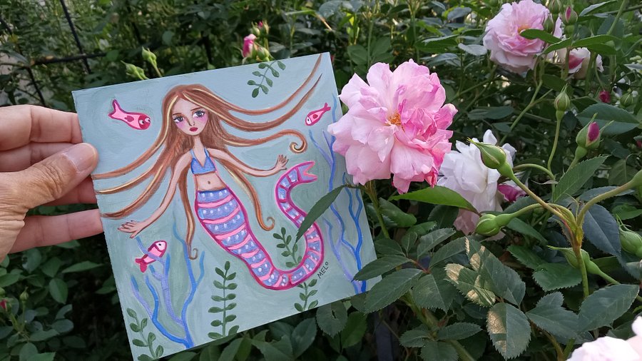 ORIGINAL ART: Mermaid and Fishes product image (3)