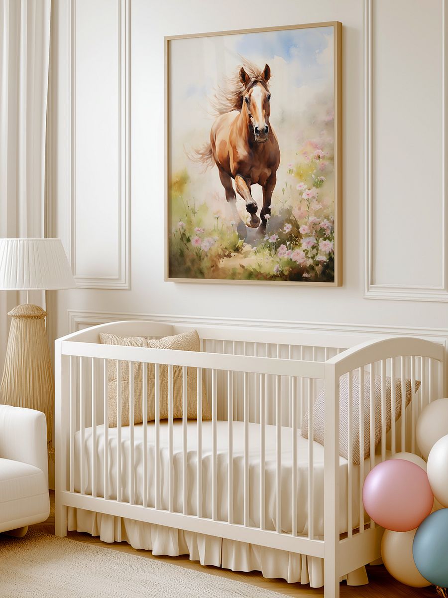 Watercolor Horse Galloping in the Fields product image (6)