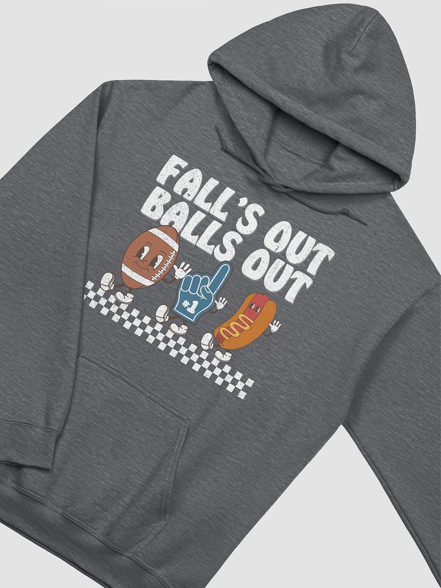 Fall's Out Balls Out Football Season Y2K Hooded Sweatshirt | Funny Fall and Halloween Hoodie Design product image (24)