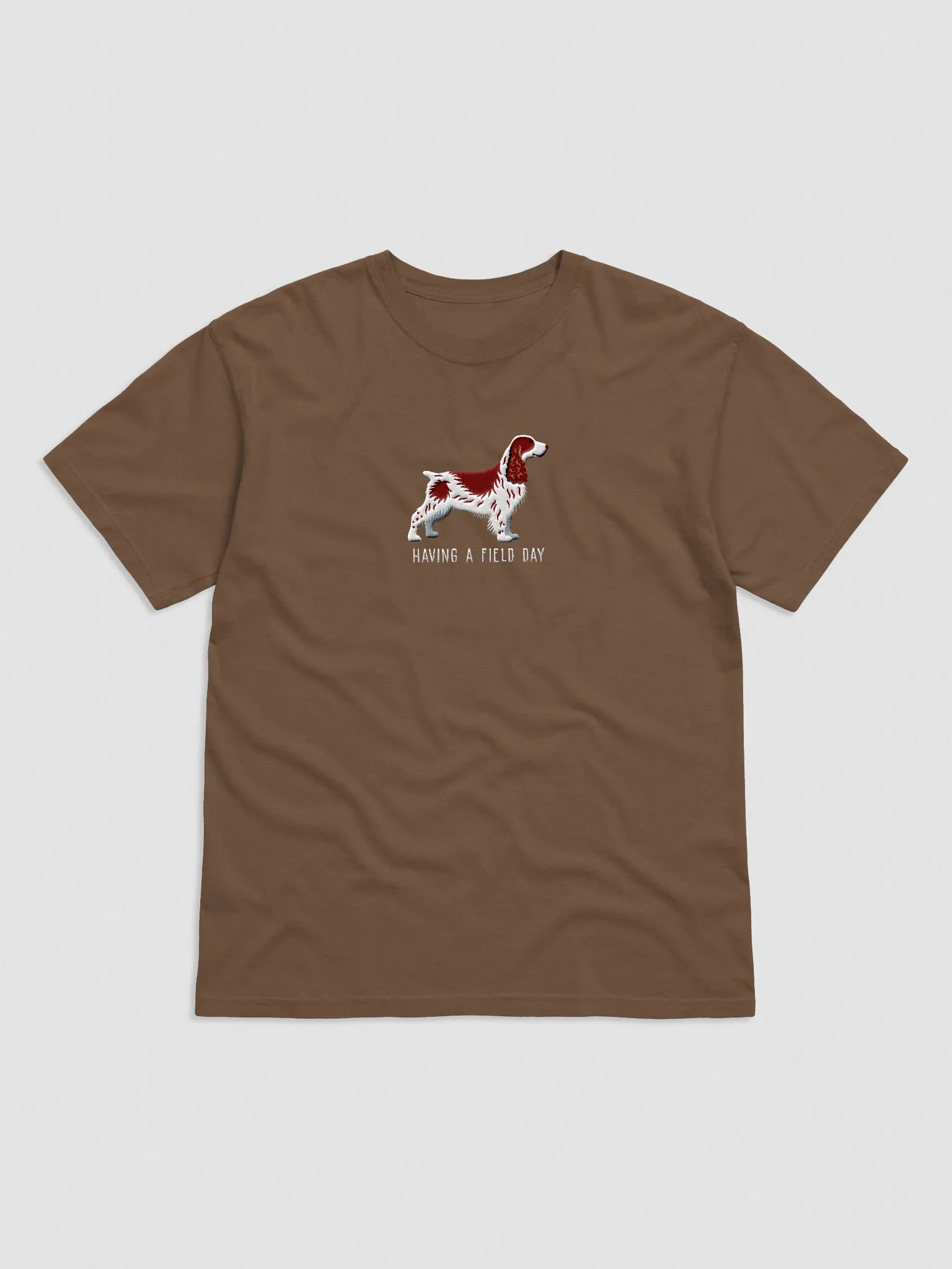 Having a Field Day T-Shirt(Embroidered) of a Field Spaniel(Liver & Tan) product image (4)
