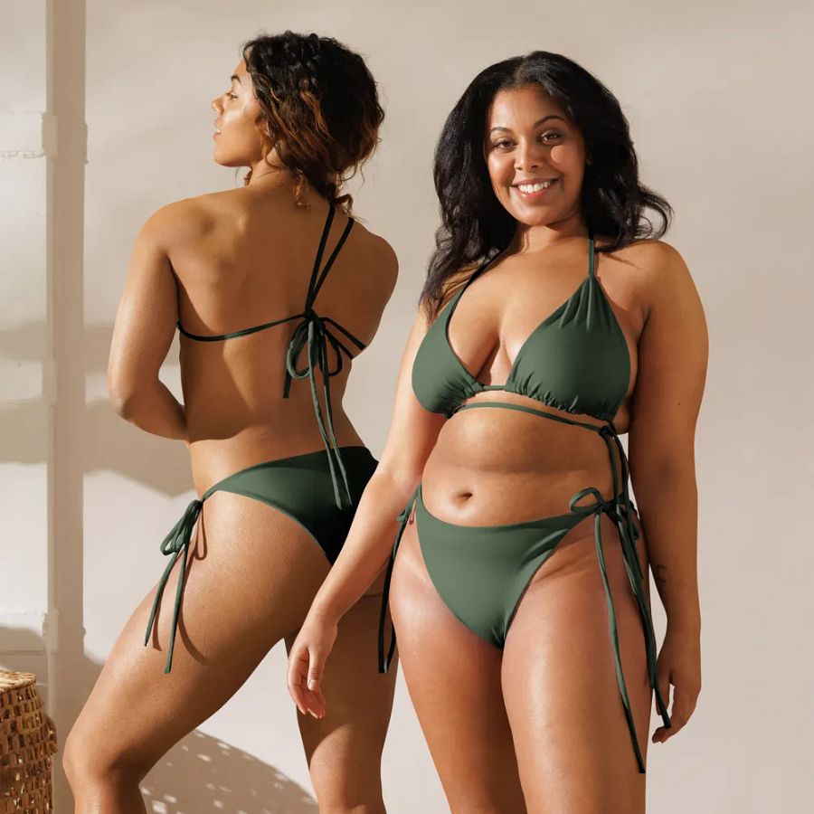 Olive Green String Bikini product image (12)