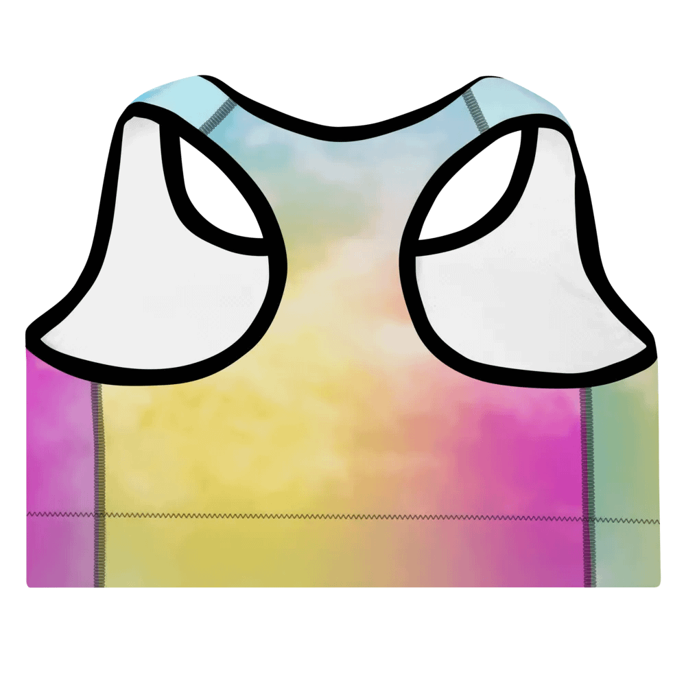 Blur cloud rainbow Design Padded Sports Bra - v3 product image (8)