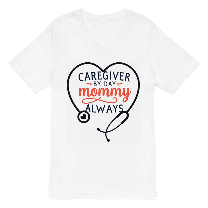 Mommy Always, Heart Stethoscope V-Neck Tee product image (2)