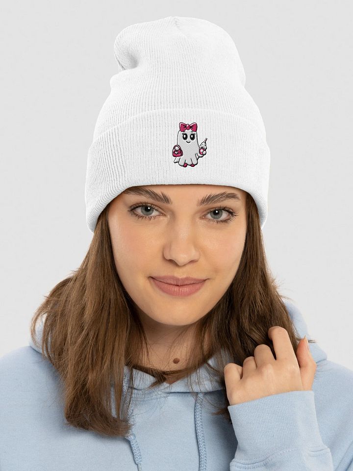 Cute Ghost Embroidered Cuffed Beanie product image (2)