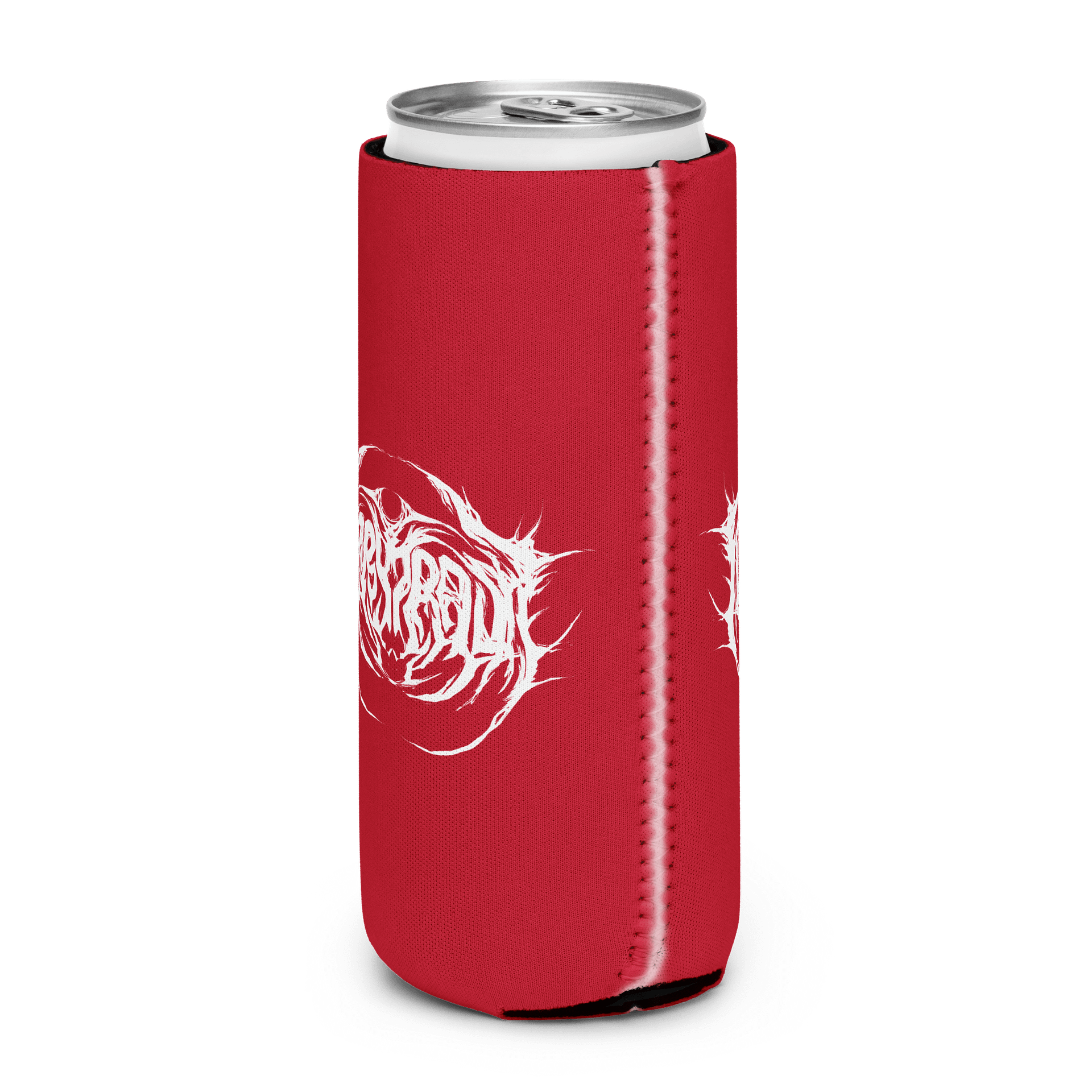 Metal Logo Koozie - White Print on Red product image (2)