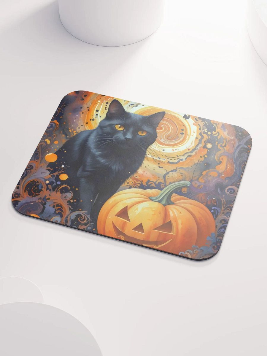 Whimsical Cat and Pumpkin Mouse Pad product image (4)