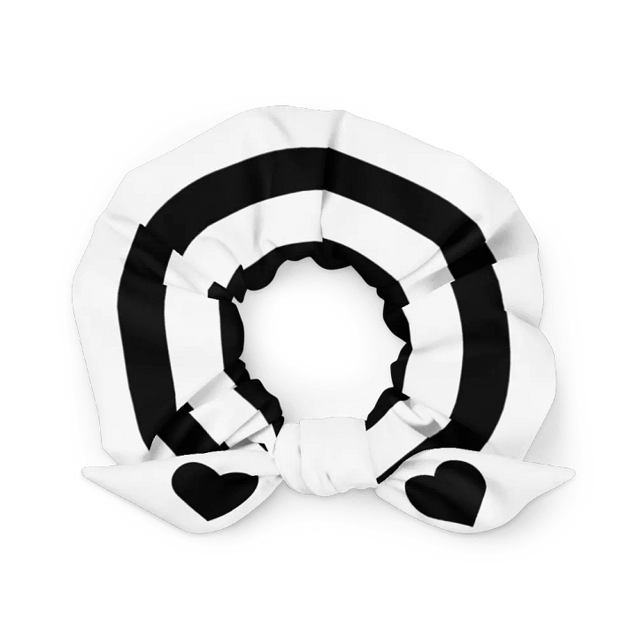Black and White stripes and hearts/All-Over Print Scrunchie by Sublicolor product image (1)