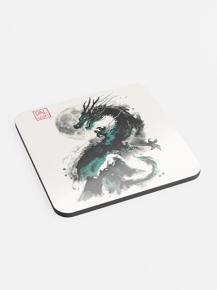 Moonlit Dragon Glossed Cork Coaster product image (2)
