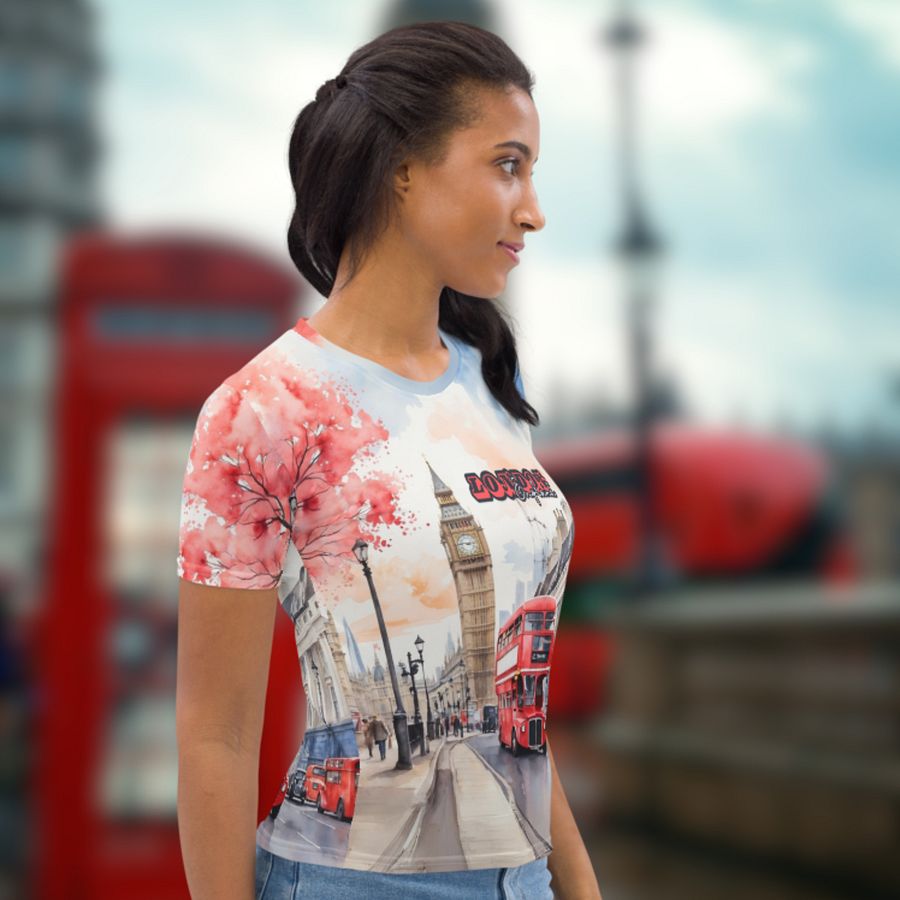 London England Watercolor All Over Print T-shirt product image (10)