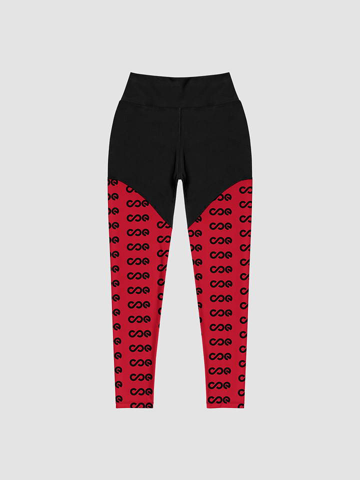 COE Premium Sports Leggings Black & Red product image (1)
