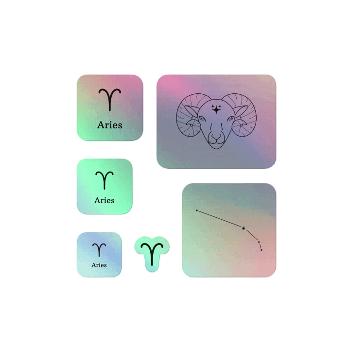 Zodiac Aries - Holographic Sticker Set product image (1)