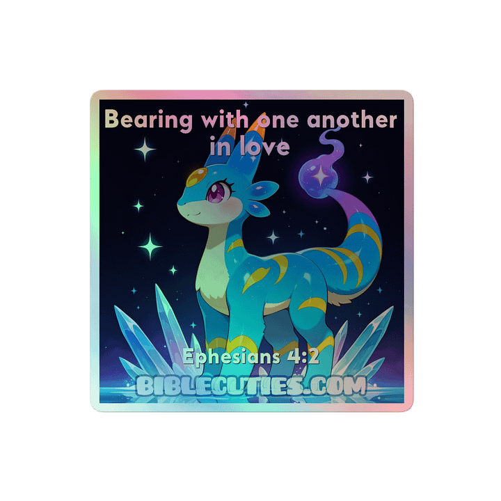 Bible Cuties Serena - Bearing with one another in love Holographic Sticker product image (2)