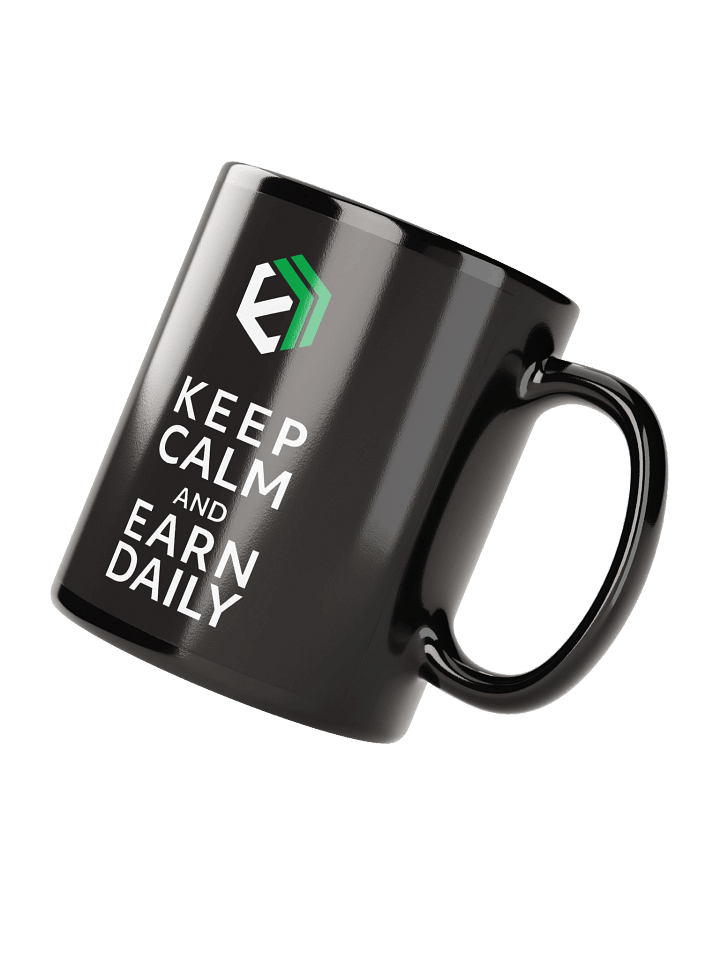 E-Estate “Keep Calm and Earn Daily” Black Mug product image (4)