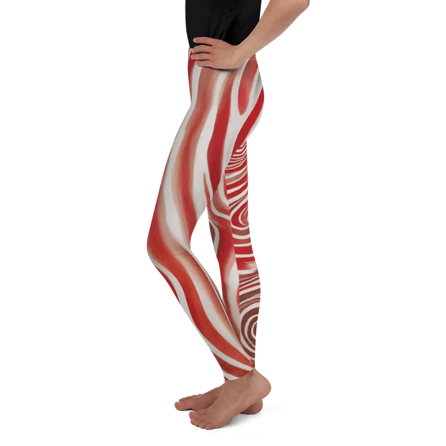 Funky Red Liquid Tie-Dye Explosion Youth Leggings product image (3)