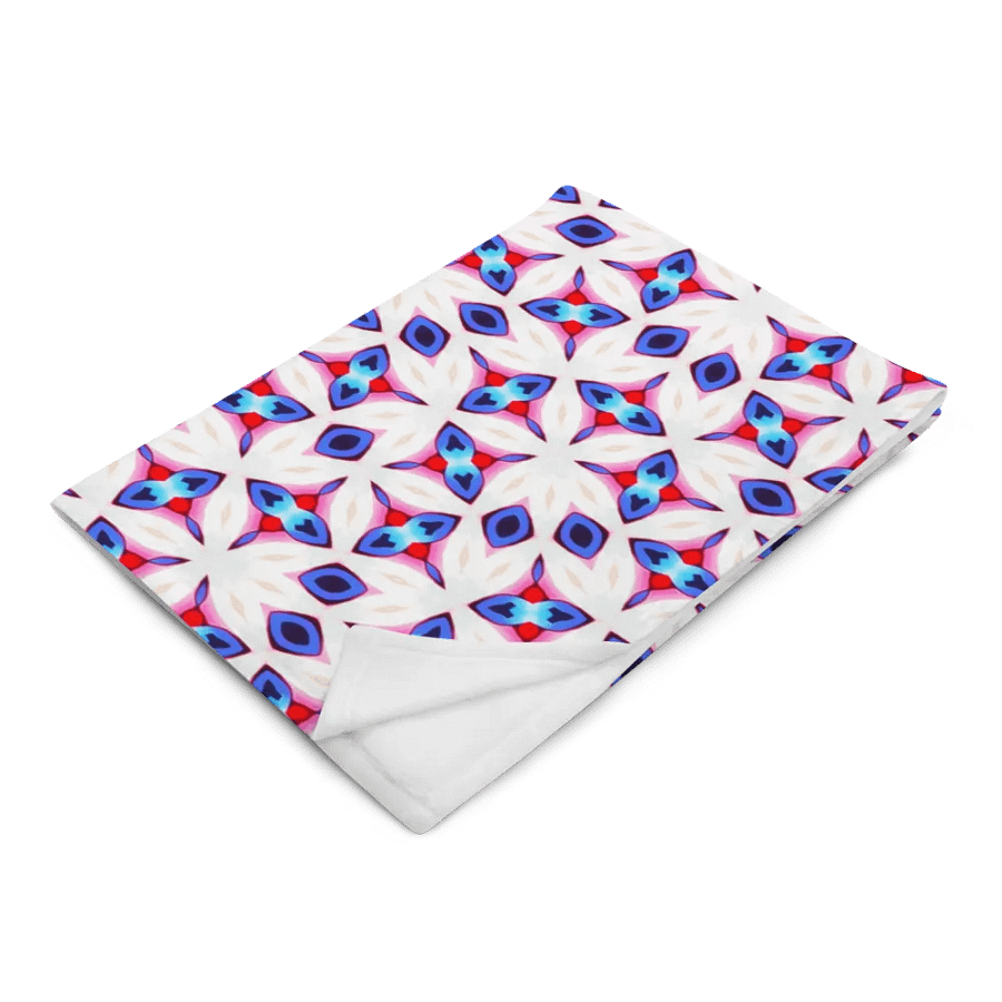 White, Blue & Red Seamless Diamond Patterned Throw Blanket product image (4)