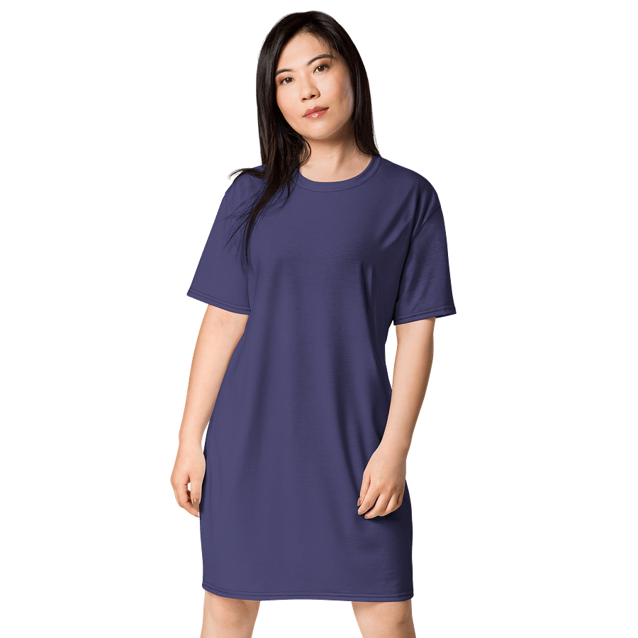 Oversized T-Shirt Dress - Vibrant Corn Flower Blue, Sizes 2XS-6XL product image (1)