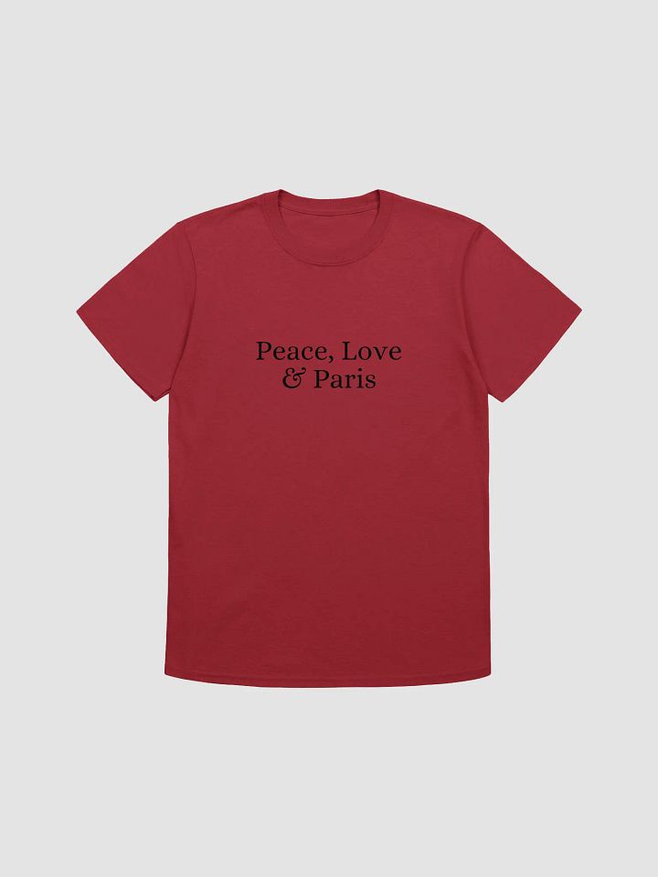Peace, Love and Paris Infinite Unisex T-Shirt | Black Ink Design product image (1)