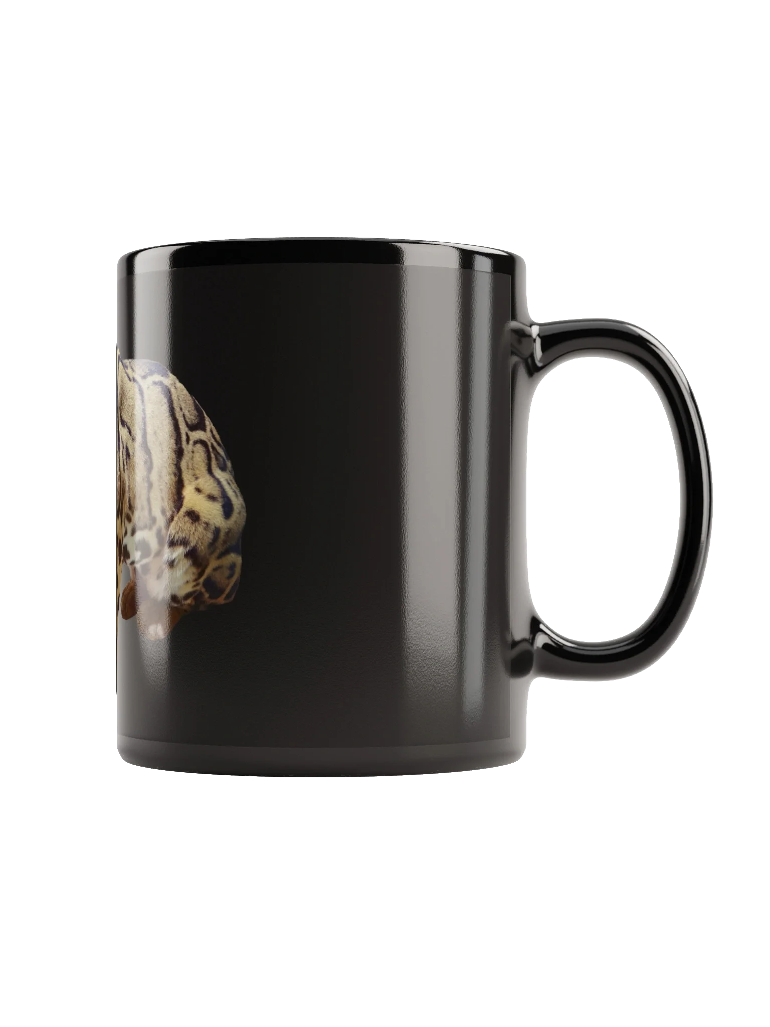 Keramiktasse schwarz - gähnende Raubkatze product image (1)