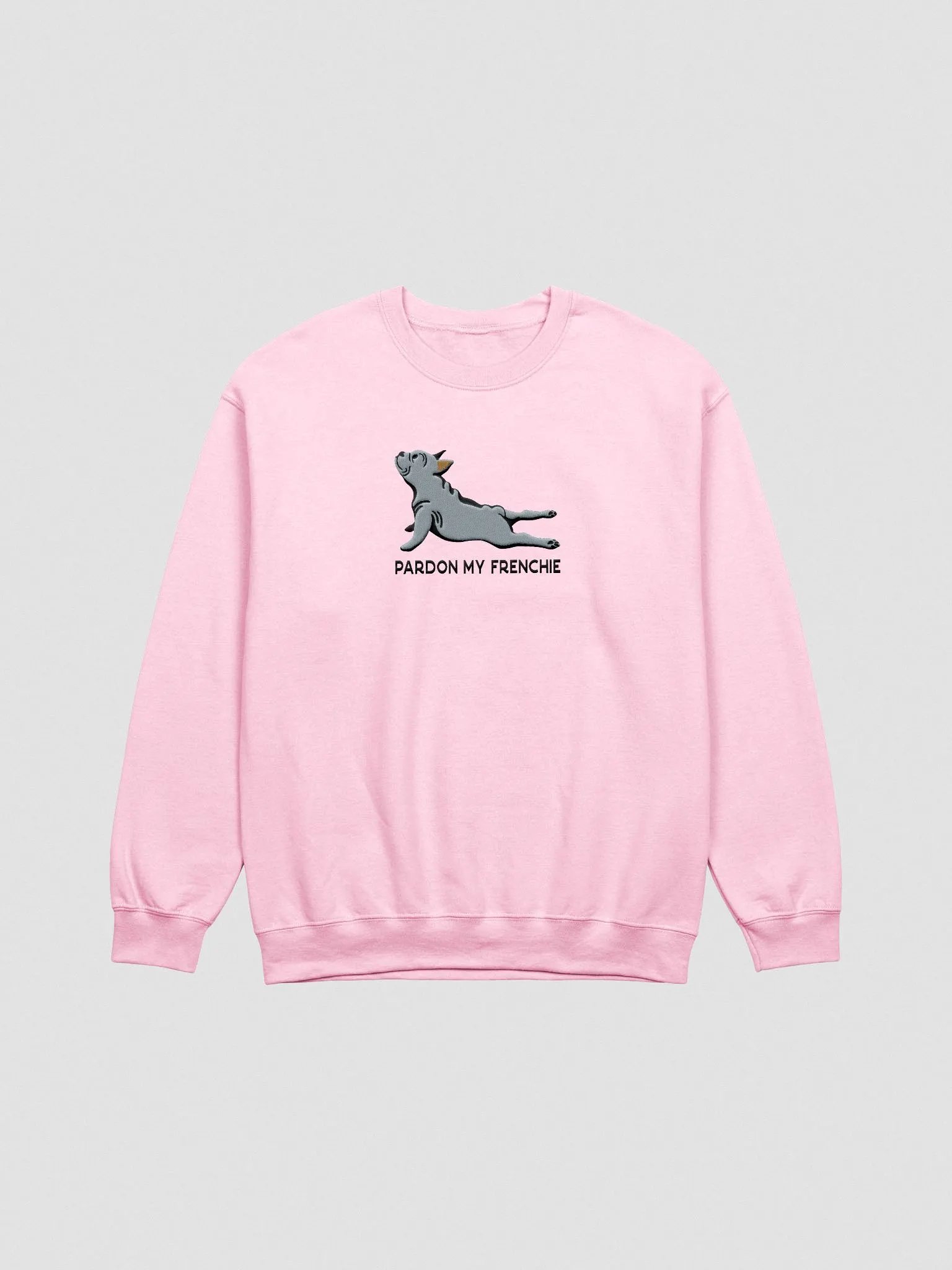 Pardon My Frenchie Sweatshirt (Embroidered) of a French Bulldog(Blue) product image (4)
