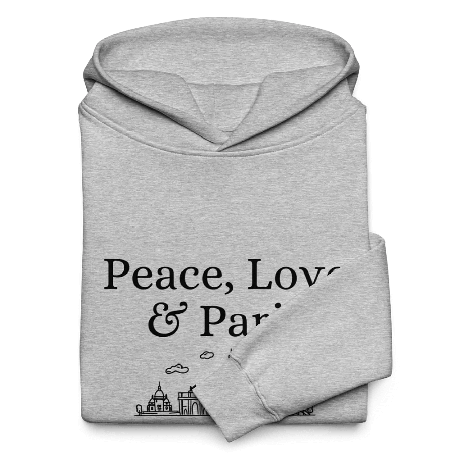 Peace, Love and Paris with Monuments Unisex Oversized Hoodie | Black Ink product image (10)