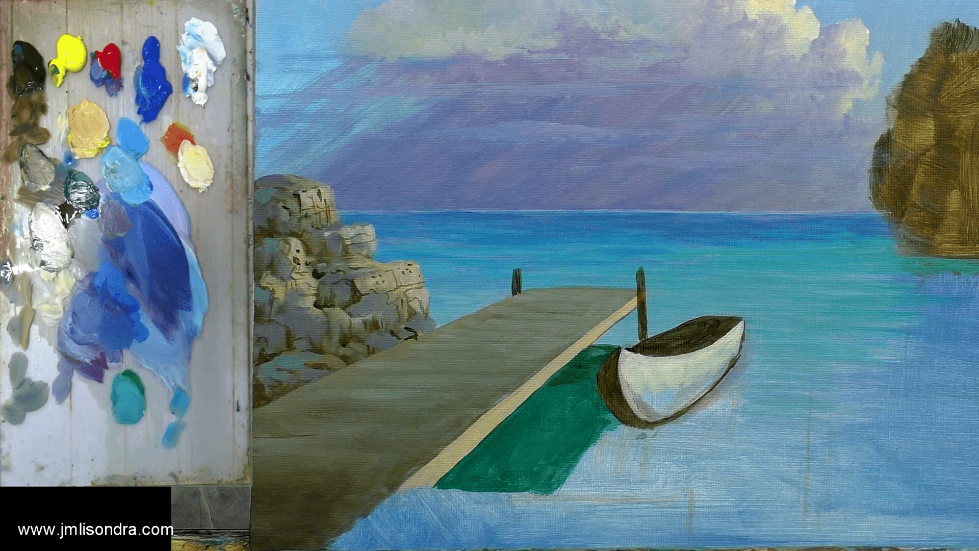 DOWNLOADABLE Acrylic Painting Tutorial - Boat on Dock product image (5)
