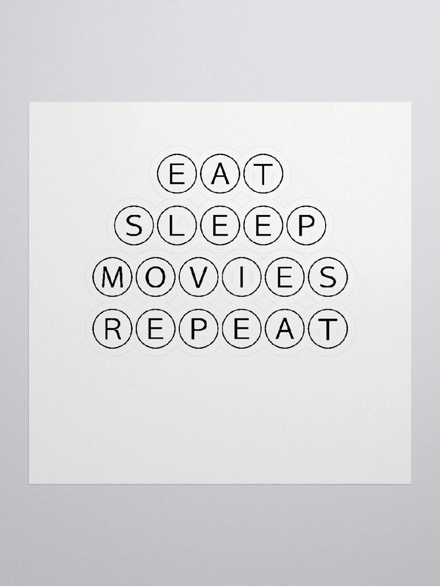 Eat Sleep Movies Repeat Sticker - Black product image (1)