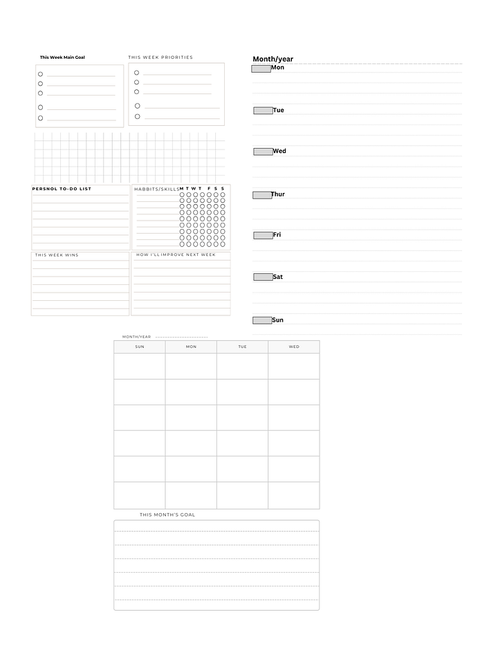 Weekly Goals and Tasks: A Planner Logbook to Set Priorities and Boost Productivity Weekly Focus and Reflection Journal: A Planner for Organizing Tasks and Tracking Progress product image (1)