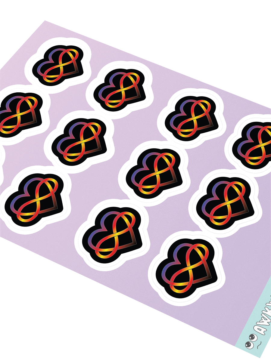 Polyamory Pride Gradient Polyamory Infinity Heart Sticker Sheet product image (2)