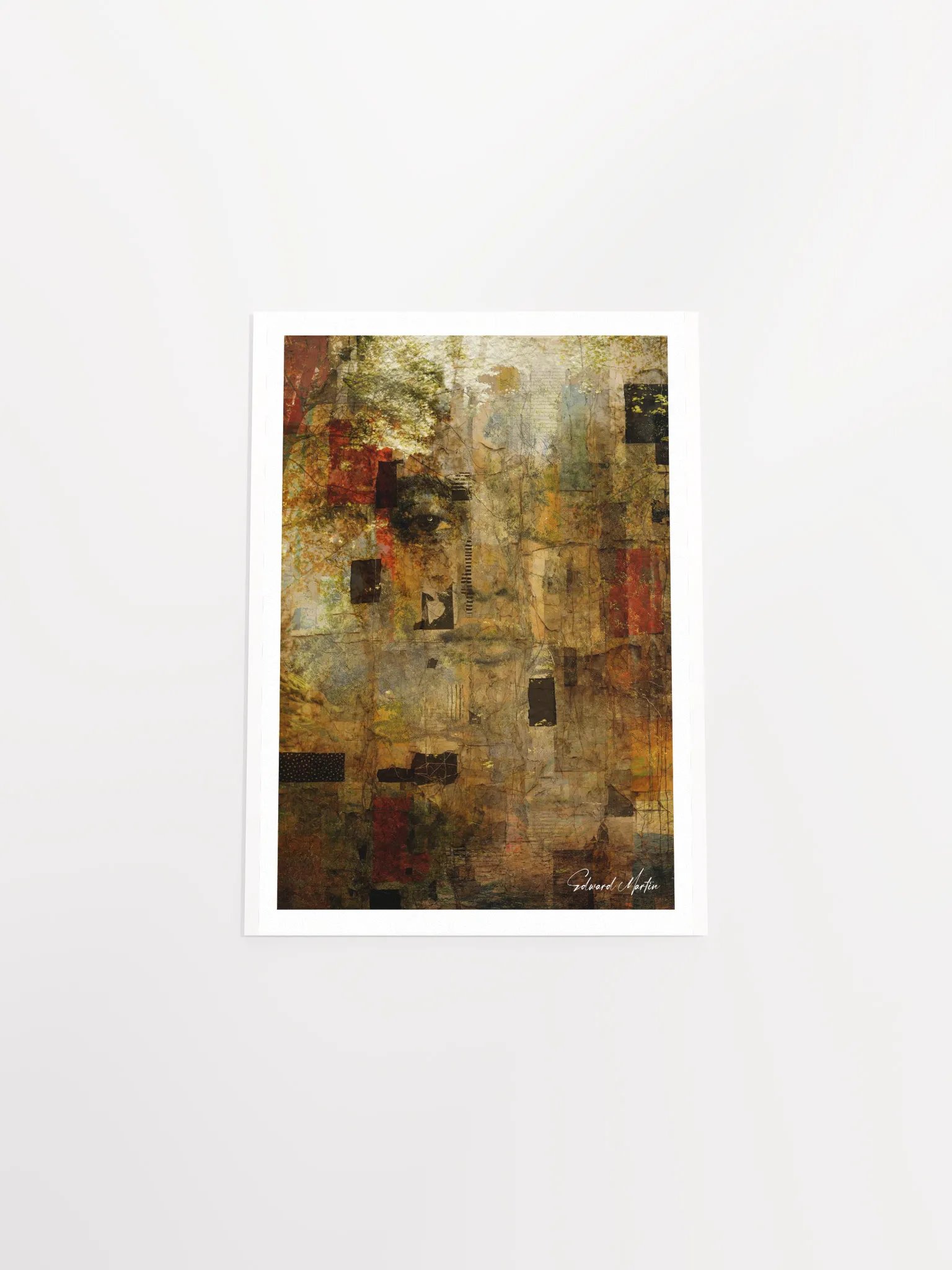 'Withdrawal' by Edward Martin: Mixed Media Collage:Earthy Collage Art Print product image (5)