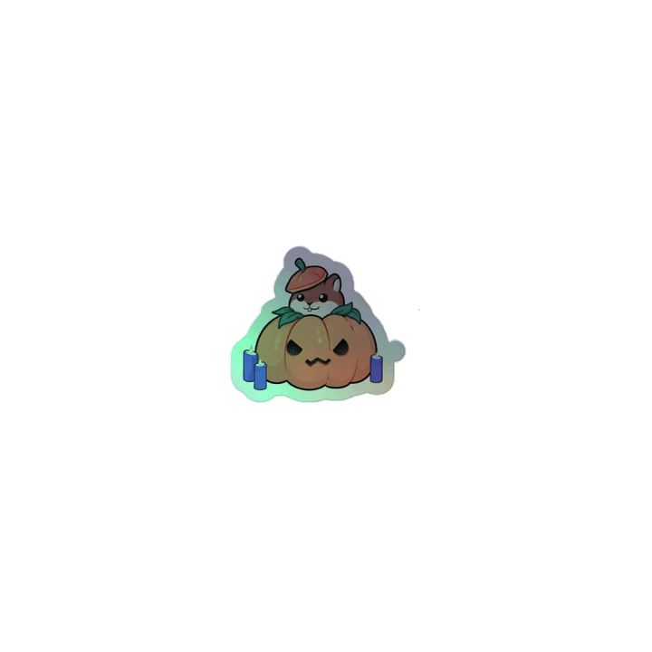 Pumpkin Squirrel Holographic Sticker Sheet product image (1)