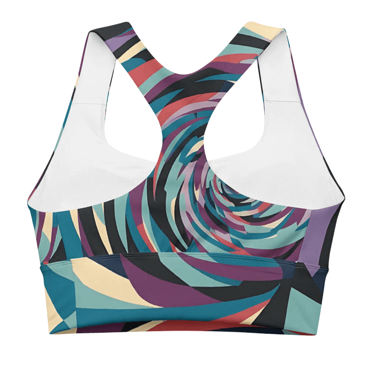 Abstract Lithographic Pattern Design Longline Sports Bra - V5 product image (1)
