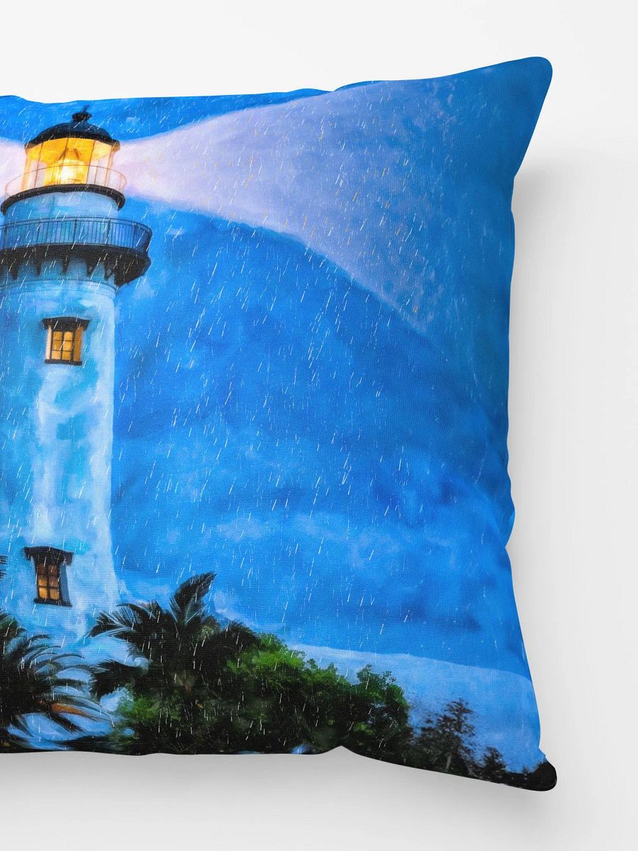 St Simons Island Lighthouse At Night – Georgia Throw Pillow product image (3)