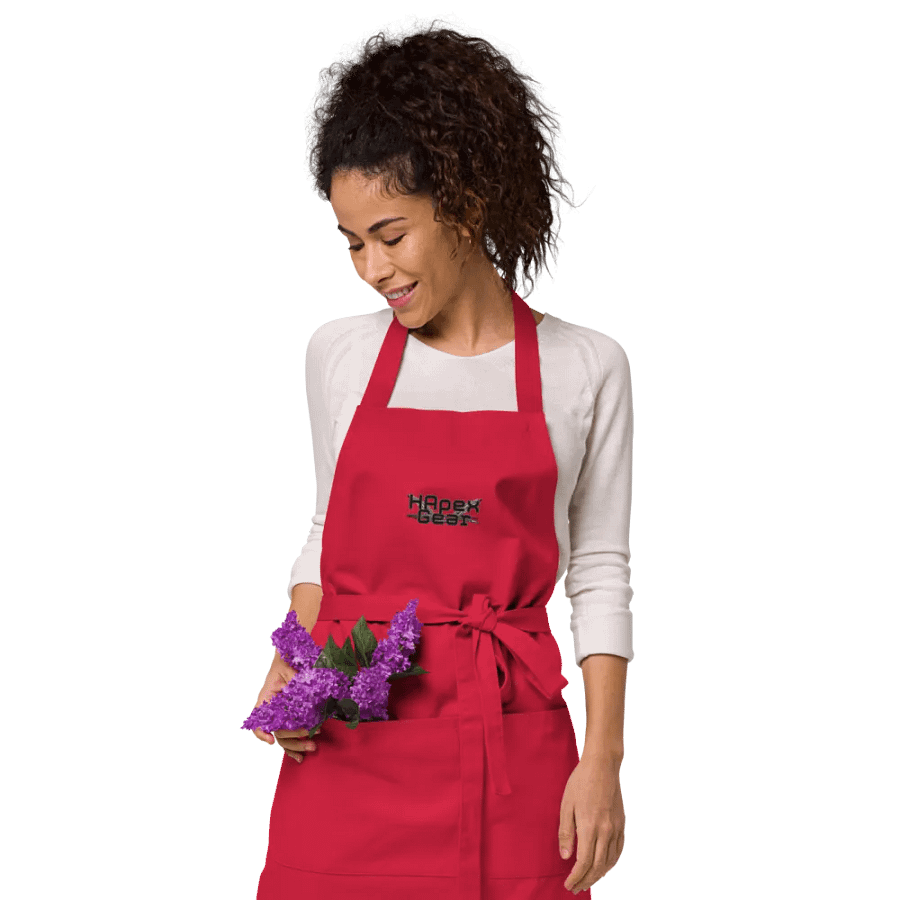 Organic Cotton Apron - Embroidered - Black HApex Gear White Logo product image (39)
