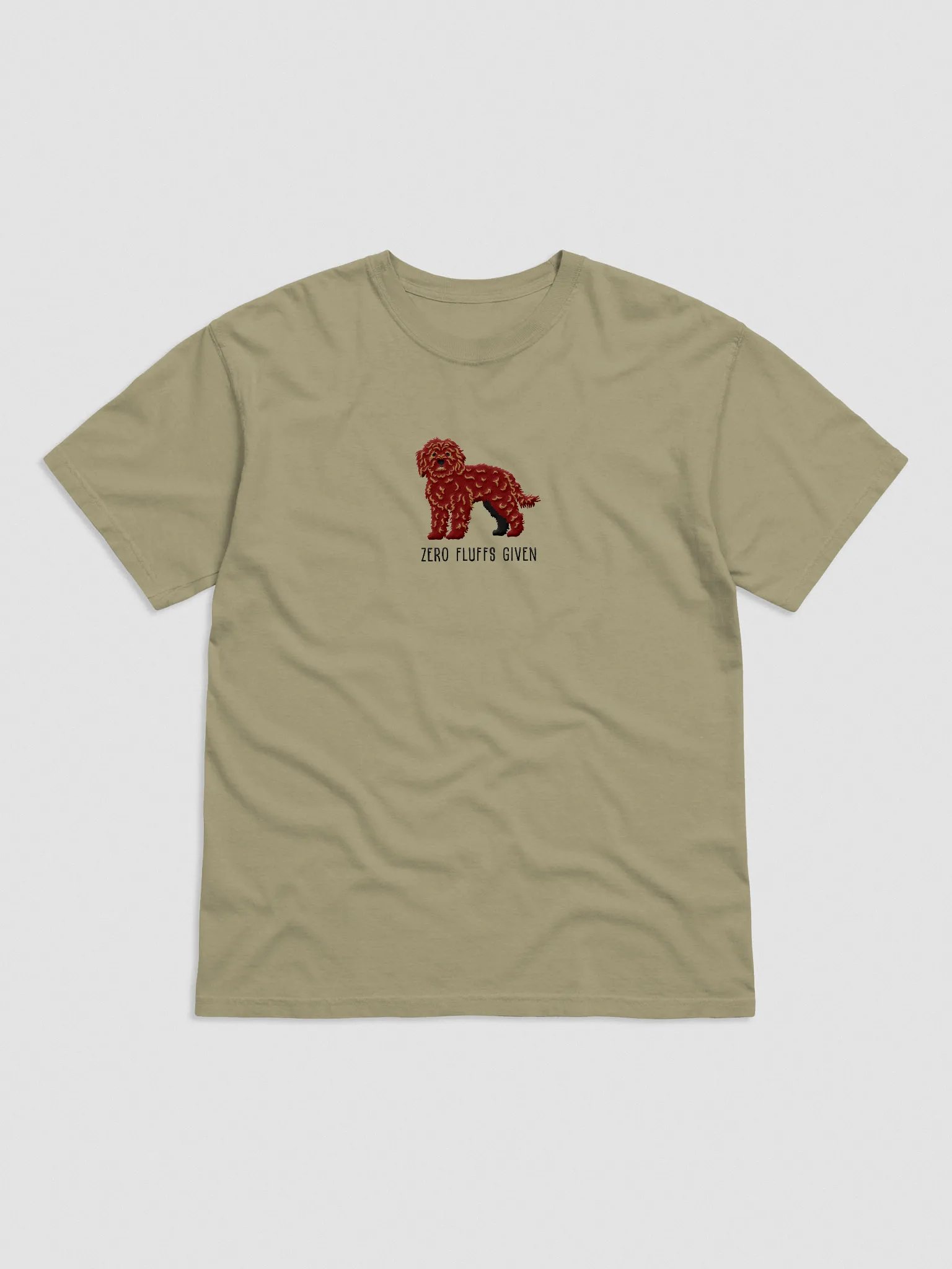 Zero Fluffs Given T-Shirt(Embroidered) of a Cockapoo(Chocolate) product image (4)