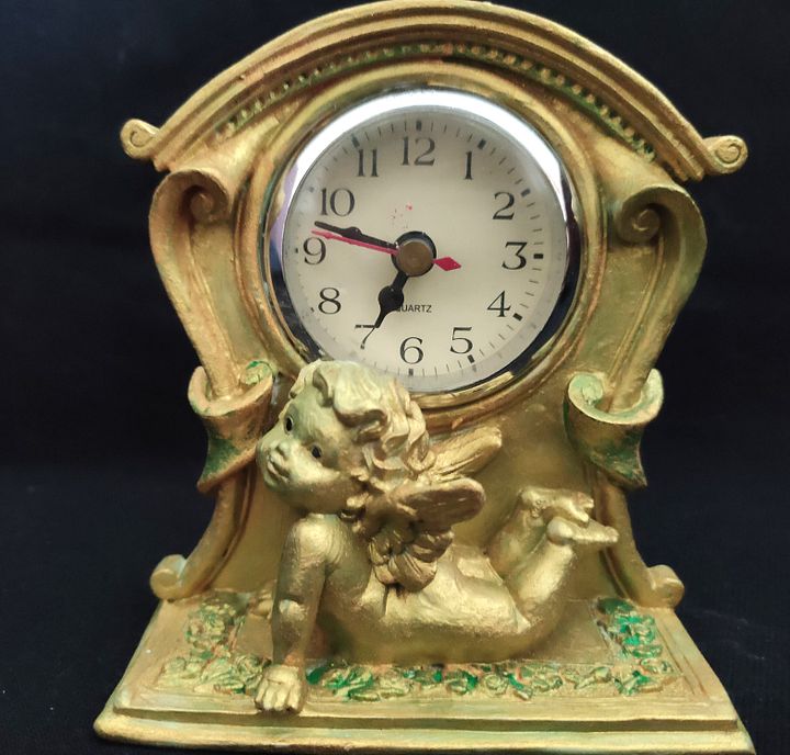 Relógio anjo dourado verde, decoração quarto, presente aniversário product image (1)