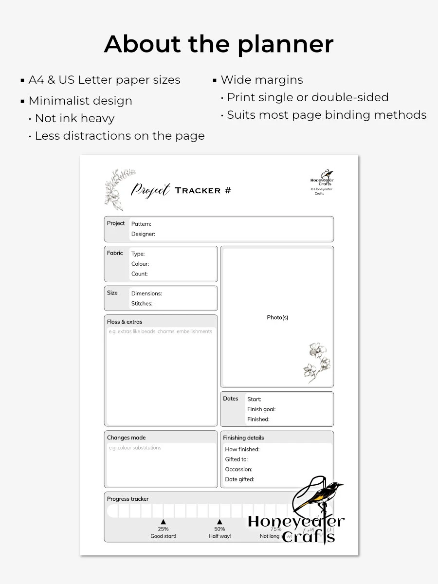 Minimalist Cross Stitch Planner PDF product image (5)