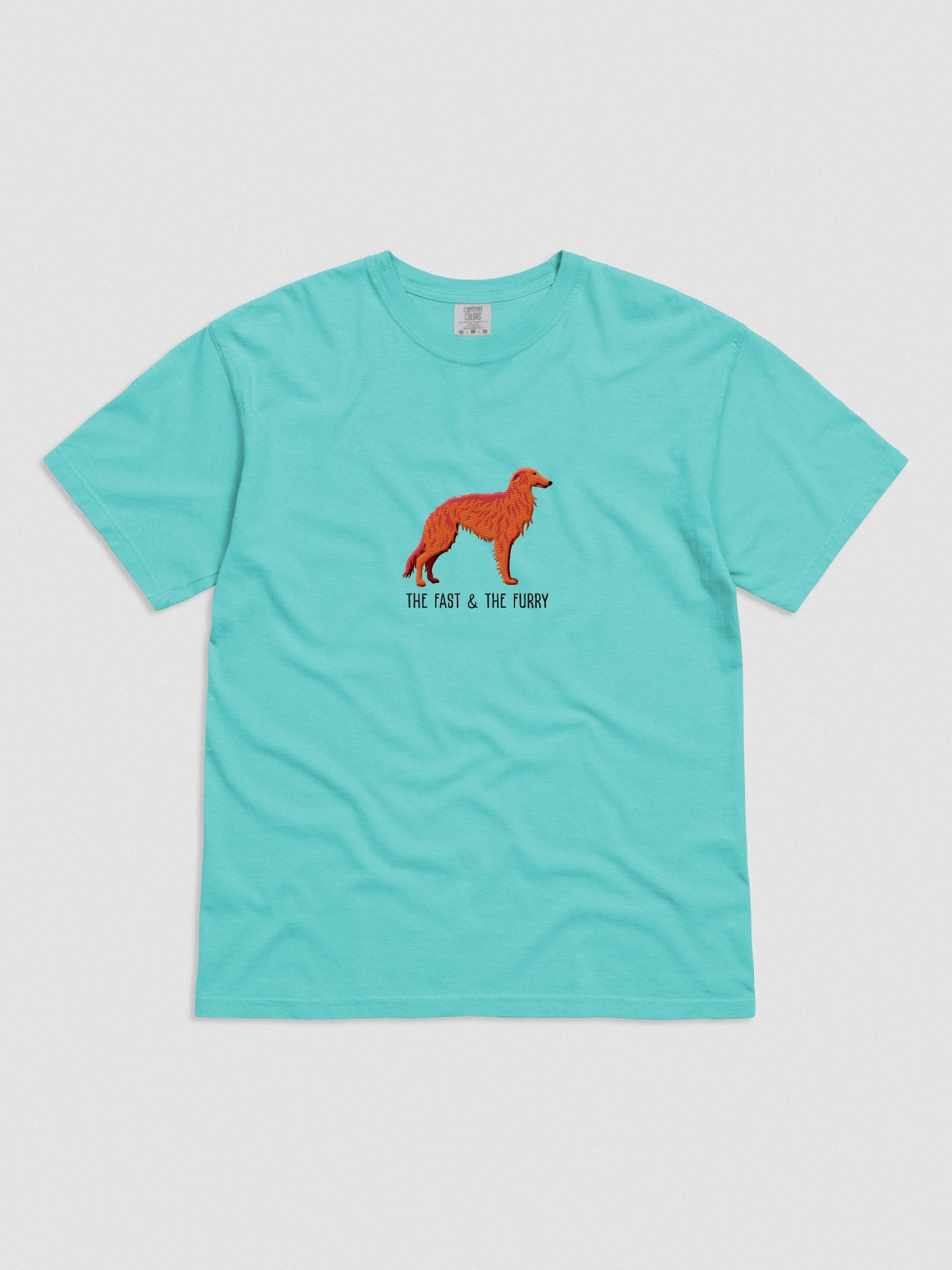 The Fast & The Furry T-Shirt(Embroidered) of a Silken Windhound(Red) product image (4)