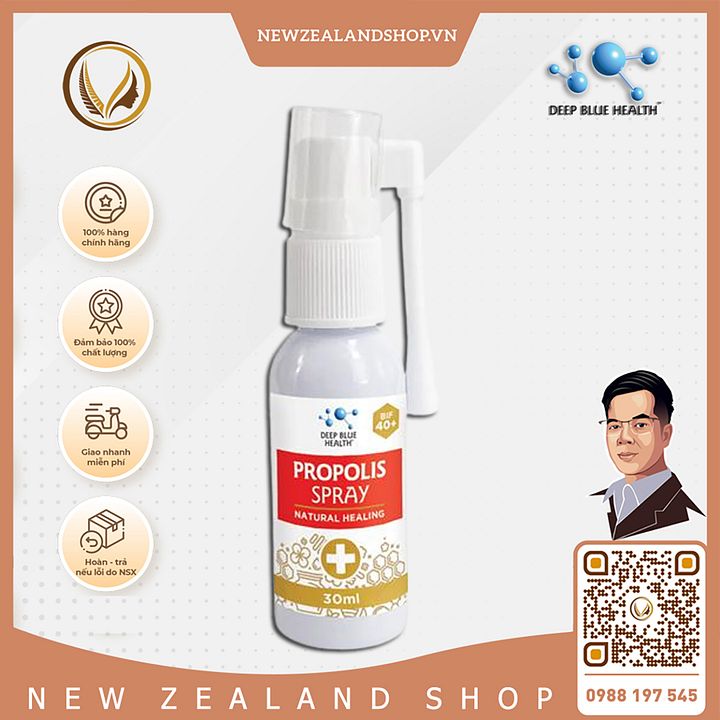 Xịt họng keo ong giảm ho, đau họng Deep Blue Health Propolis Spray Plus (BIF 40+) 30ml product image (1)