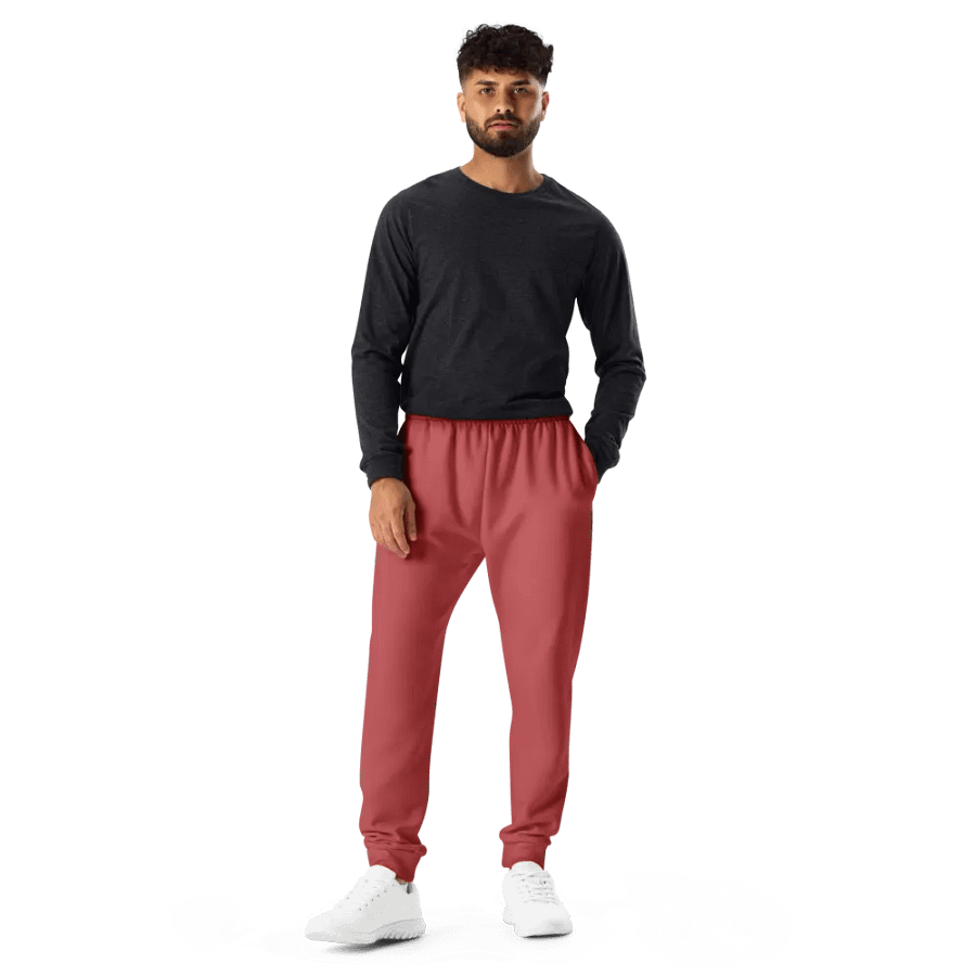 Plain Brick Red Soft Summer Recycled Polyester Premium Men's Joggers by Treasure Pie product image (11)